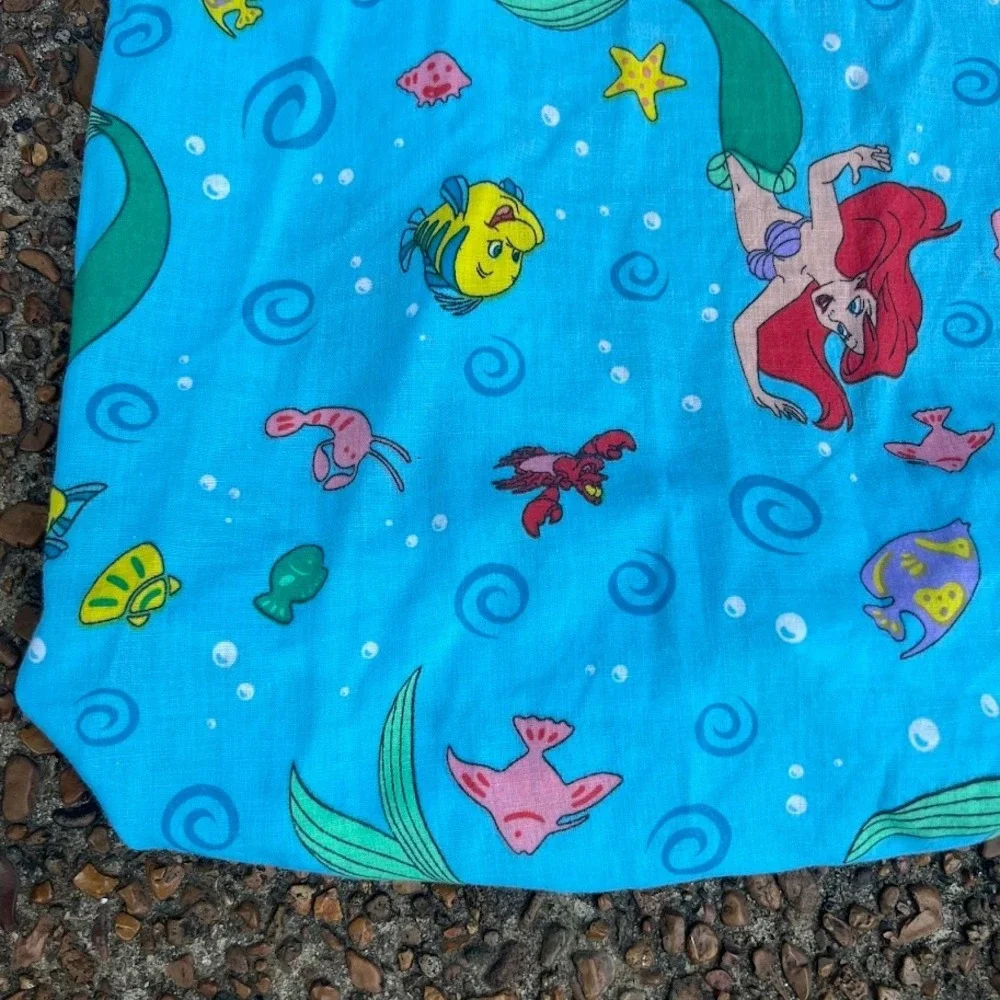 Vintage Dundee Disney Little Mermaid Ariel Fitted Crib Sheet Made in USA Blue
